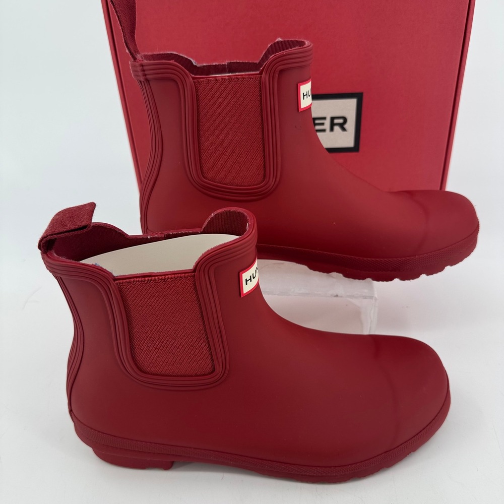 Hunter Womens Original Chelsea Boot Military Red Rubber Rain Boots WFS2078RMA 9